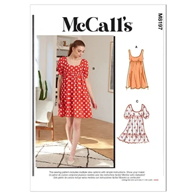 Image of McCalls Sewing Pattern M8197F5 F5 (16 18 20 22 24) Misses&#039; Dresses, Multi Colour