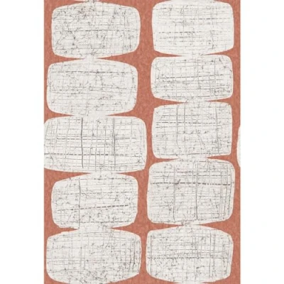 Image of RoomMates RMK11620RL Mid Century Beads, Vinyl, Orange, White, 45.72 cm x 5.74 m