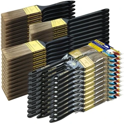 Image of Great Andrew Paint Brushes, 30 PCS Value Multi use(2&quot; 3&quot; Flat &amp;2&quot; Angled) Brush Pack, Brushes Set for Home Furniture Fences Wall Trim