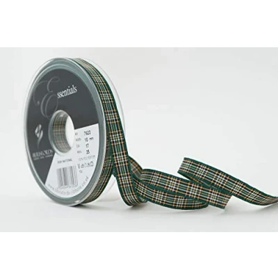 Image of Berisfords Polyester Tartan, Irish National, 10.4 x 1.6 cm