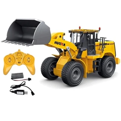 Image of RLS Hunia RC Remote controlled Truck Bulldozer Tractor Loader construction Vehicle Toy car 2.4GHz Engineering Excavator Digger 1:24