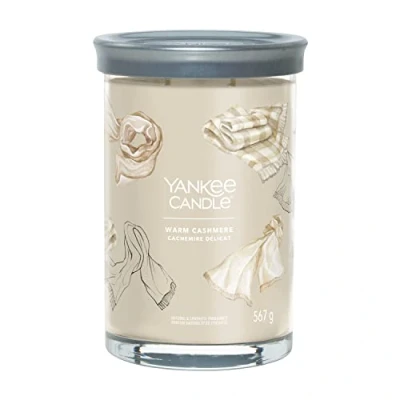 Image of Yankee Candle Signature Scented Warm Cashmere Large Tumbler with Double Wicks Soy Wax Blend Long Burning Perfect Gifts for Women