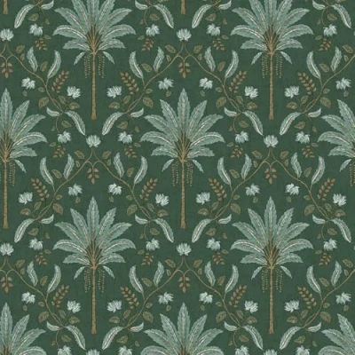Image of Palm Trellis Green Wallpaper Tropical Leaves Trees Botanical Naturistic Stylish Trendy Feature Wall