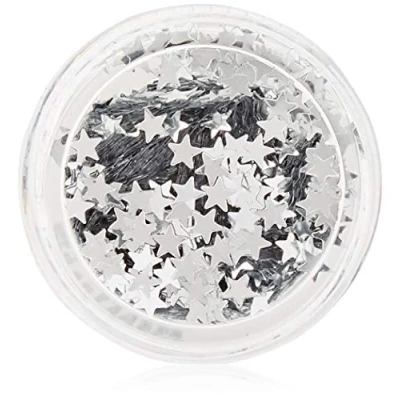 Image of Cosmetic Glitter Stars for use on the face Silver