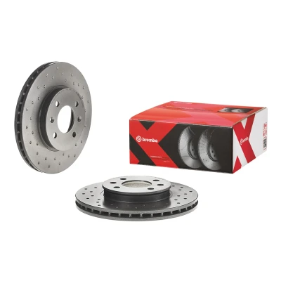 Image of 517120U000, 517121W250 Brake disc BREMBO 09.C171.1X 256mm 22mm 4 perforated/vented Coated High carbon HYUNDAI: i20 II Hatchback, KIA: RIO 3