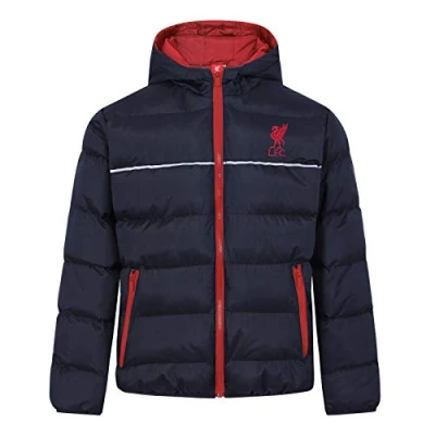 Image of Liverpool FC Official Gift Boys Quilted Hooded Winter Jacket Navy 2 3 Years