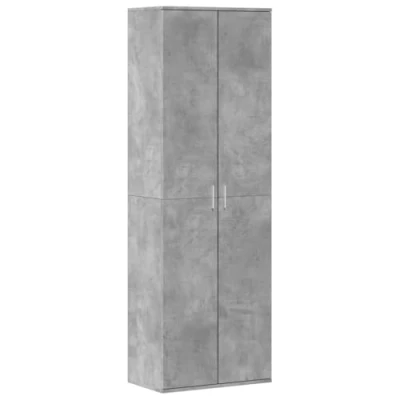 Image of vidaXL Highboard Concrete Grey 60x35x180 cm Engineered Wood Modern High Cabinet with Ample Storage Office/Living Room, Bedroom, Easy to Clean Surface