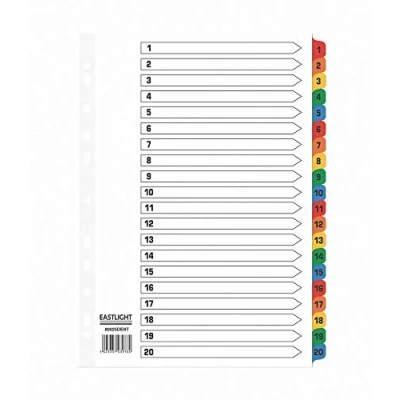Image of ValueX Index 1 20, A4, Mylar Coloured Tabs