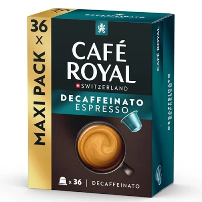 Image of Café Royal Espresso Decaffeinato 36 Capsules for Nespresso Coffee Machine 5/10 Intensity UTZ certified recyclable Aluminium