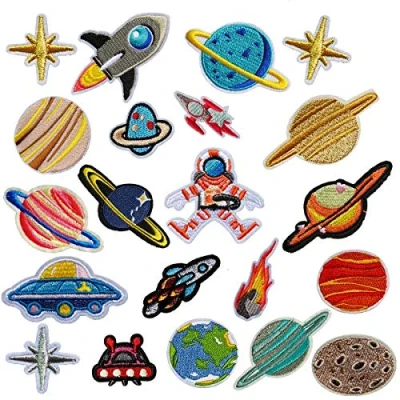 Image of Iron on Patches 21 PCS Solar System Astronaut Space Planets Patch Patches, Mwoot Appliques Stickers for Clothing, Backpack, Caps, Repair The Hole Stick