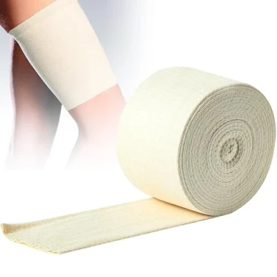 Image of Tubular Bandage Elastic Support Size F Cotton Stockinette Cast Sleeve Roll Knee for Arm Leg Wrist (3.9 Inch x 5.46 Yard)