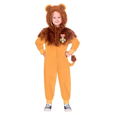 Image of Amscan 9906129 Kids Officially Licensed Warner Bros Wizard of Oz Lion Fancy Dress Costume Age: 8 10 Yrs