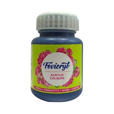 Image of SPL Acrylic &amp; Multi Surface Paint Colour for Art Craft (100 Ml Btl) Pidilite Fevicryl (PRUSSIN BLUE)