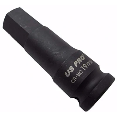 Image of US PRO H19 x 78mm 1/2 Dr Extra Long Impact Impacted Allen Hex Key Socket 3368