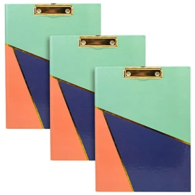 Image of Pukka Pad, Fashion A4 Padfolio Clipboard Includes Refill Pad and Inner Pocket Geometric, Pack of 3