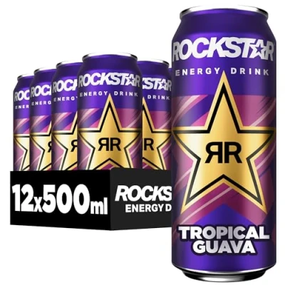 Image of Rockstar Energy Drink Tropical Guava Caffeinated Soft for Kick, Disposable (12 x 500 ml) (Packaging Design May Vary)