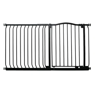 Image of Bettacare Curved Top Dog Gate, 171cm 180cm, Matt Black, Pressure Fit Pet Gate for and Puppy, Barrier, Easy Installation