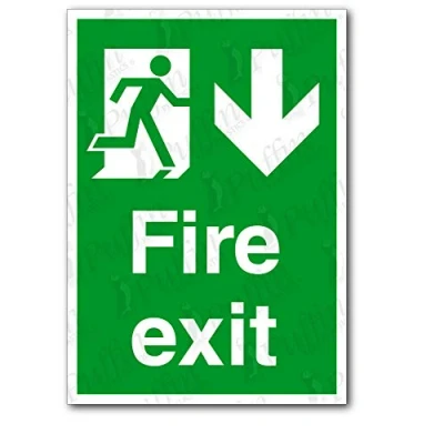 Image of Fire Exit (Down) Sign (Rigid Plastic, A4)
