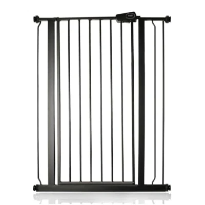 Image of Safetots Extra Tall Metal Safety Gate Pressure Fit, 81.4cm 89cm, Matt Black, 104cm in Height, Stair Gate, Baby Easy Installation