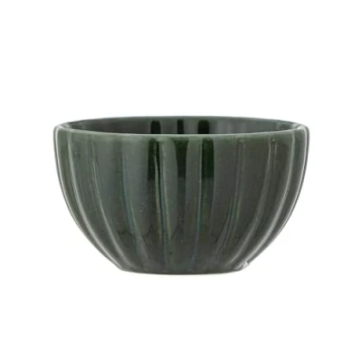 Image of Bloomingville Latina Bowl Cozy Purple Stoneware with Brown Undertones, 165ml, Ideal for Tapas &amp; Nuts, Dishwasher/Microwave Safe, D9xH5 cm, Adds a Touch of Elegance to Any Dining Experience (Green)