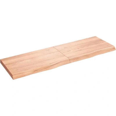 Image of vidaXL Bathroom Countertop Light Brown 160x50x(2 6)cm Treated Solid Wood