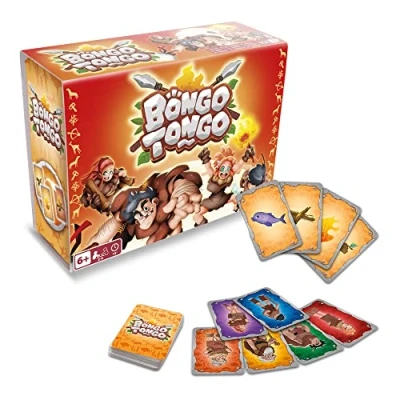 Image of PLAY FUN BY IMC TOYS Bongo Tongo Strategic Card Game under a Prehistoric Theme for Boys and Girls + 6 Years Old 2 to Players