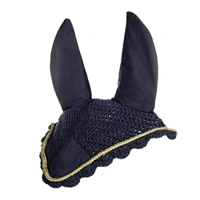 Image of HKM 3387 Fly Cover, Insect Protection, Ear Dark Blue/Gold, Warmblood