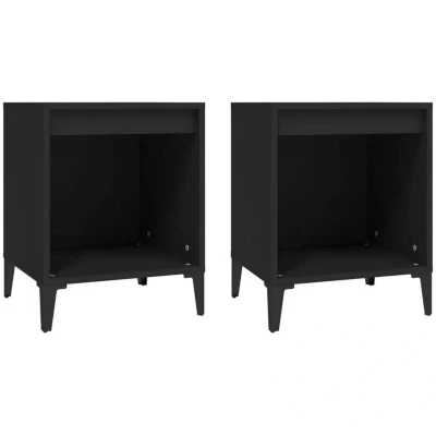 Image of vidaXL Bedside Cabinets 2 pcs Black 40x35x50 cm