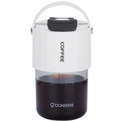 Image of BELLE VOUS White Plastic Drinking Cup with Lid and Straw 400ml/13.5oz Reusable BPA Free Tumbler Leakproof Thick Wall Mug for Iced Coffee, Tea, Juice, Water, Smoothies &amp; Other Hot/Cold Drinks