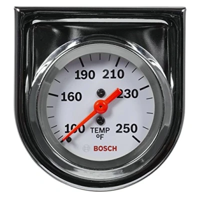 Image of Bosch SP0F000045 Style Line 2 Mechanical Water/Oil Temperature Gauge (White Dial Face, Chrome Bezel)