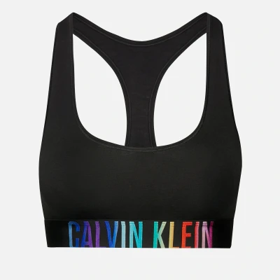 Image of Calvin Klein Intense Pride Logo Print Stretch Jersey Unlined Bralette XS