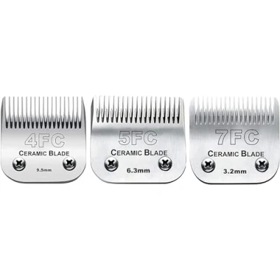 Image of 4Pack Dog Grooming Clipper Blades Compatible with Andis Clipper/Most Oster A14/Wahl KM Series Pet Clippers (#10+30+40+5FC)