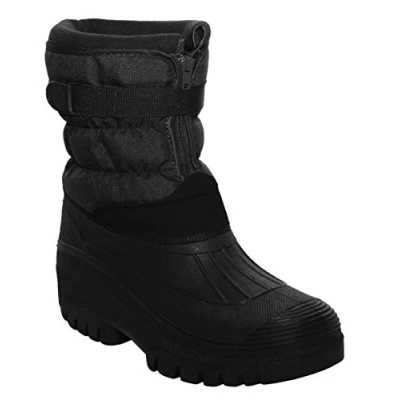 Image of Groundwork Originals Mens Mid Calf Water Resistant Snow Rain Thermal Fur Fleece Lined Winter Mud Mucker Farm Yard Boots (10 UK, Black Quilted, numeric_10)