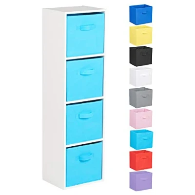Image of Hartleys 4 Tier White Cube Unit Choice of Storage Boxes