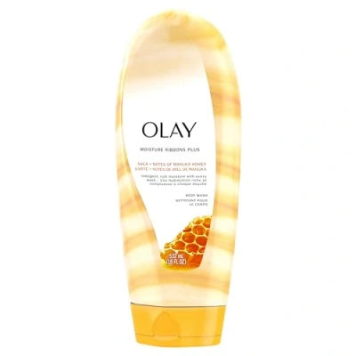 Image of Olay 2 In 1 Essential Oils Ribbons Sunflower Oil + Refreshing Nectarine Moisturizing Body Wash 18 Oz by