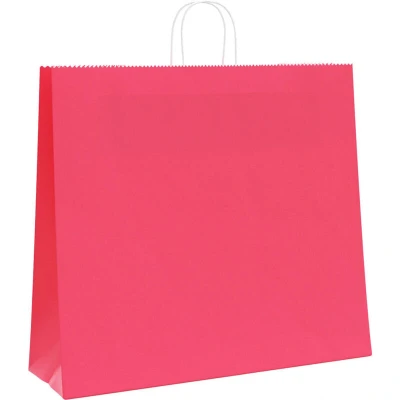 Image of vidaXL Paper Bags 50 pcs with Handles Pink 54x15x49 cm