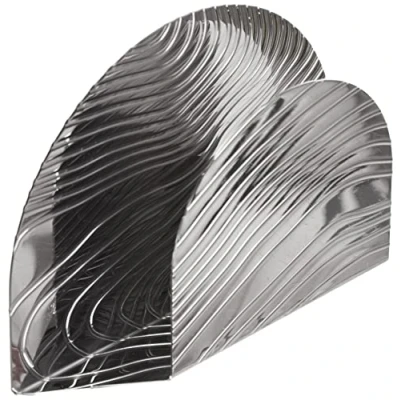 Image of Alessi Veneer PU08 Design Napkins, 18/10 Stainless Steel with Embossed Decoration, Greyblack