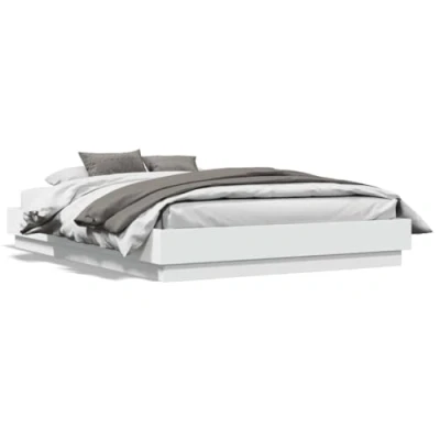 Image of vidaXL Bed Frame without Mattress White 135x190 cm Double
