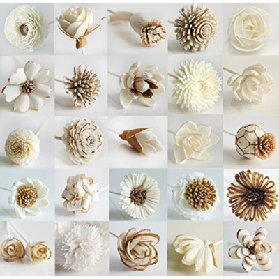 Image of Exotic Plawanature Set of 25 Mixed Sola Wood Flower with Reed Diffuser for Home Fragrance Aroma Oil.