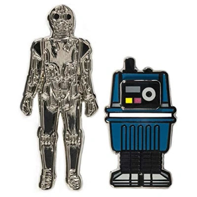 Image of Numskull Pin Kings Official Star Wars Death Droid &amp; Power Set of 2 Collectible Metal Enamel Badges