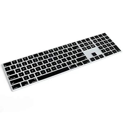 Image of Masino Silicone Keyboard Cover Ultra Thin Skin for Apple Magic with Numeric Keypad A1843 MQ052LL/A Released in 2017 (US English Layout) Black
