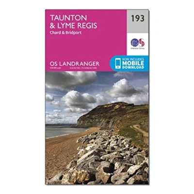 Image of OS Landranger 193 Taunton &amp; Lyme Regis, Chard Bridport Map