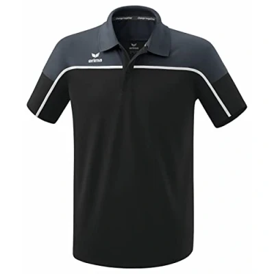 Image of Erima Men&#039;s „Change Polo Shirt, Black Grey/Slate Grey/White, 3XL