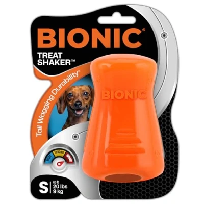 Image of BIONIC Treat Shaker Dog Toy, Small Interactive Chew Toy That Stands Up To The Toughest Chewers, for Dogs 9kg
