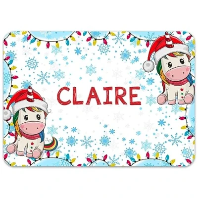 Image of Paper Themes Personalised Christmas Placemats (Christmas Unicorns)