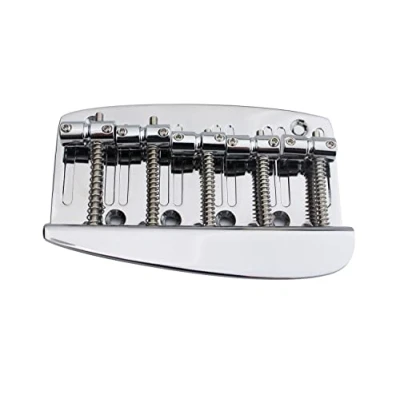 Image of Guyker 5 String Hard Tail Fixed Bass Brass Bridge GB2013, Chrome