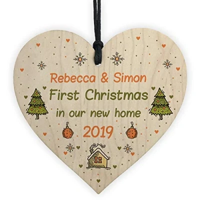 Image of RED OCEAN First Christmas New Home Tree Bauble Personalised House Warming Xmas Gift Decor