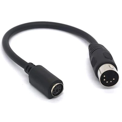 Image of OpenII 5 Pin Din To PS/2 Cable Adapter, MIDI Male 6 Mini Female Adaptor for Mouser AT Keyboard (5 Female)