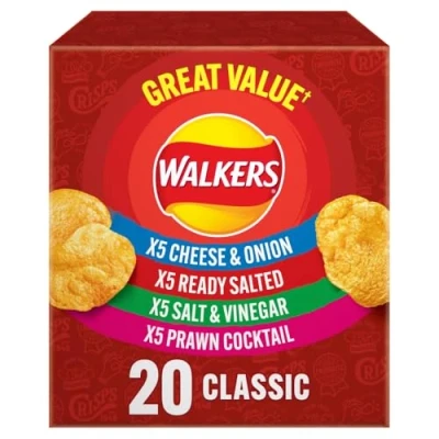 Image of Walkers Classic Variety Multipack Crisps Box 20x25g