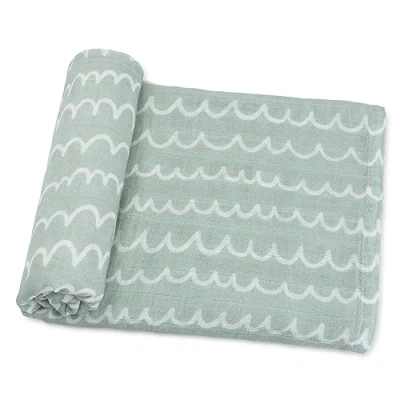 Image of Comfy Cubs Muslin Baby Blanket for Newborn, Swaddle Blanket, Neutral Receiving Boys and Girls (Green Doodle)